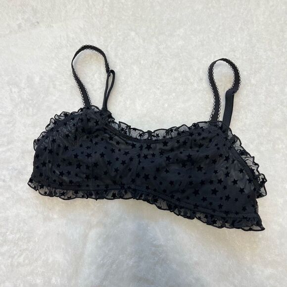 PINK Victoria’s Secret Sheer Star Detail Bralette Small NEW - Picture 1 of 5